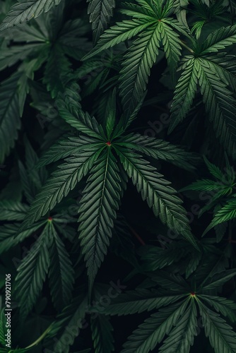 Cannabis leaves herbal concept