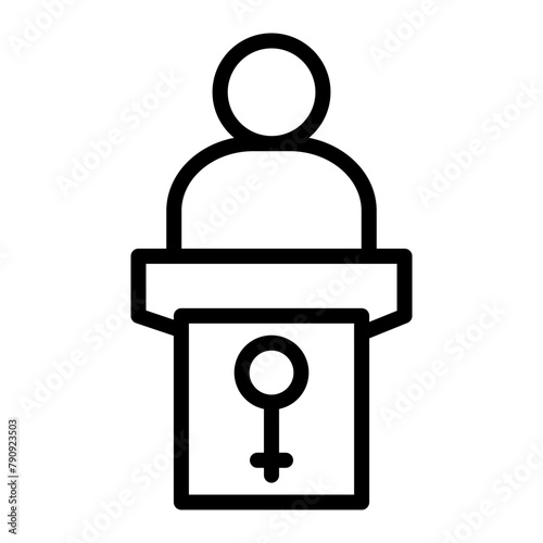 Politician Vector Line Icon Design