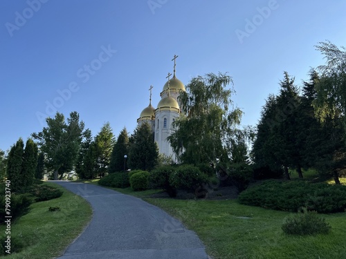 Russia, May 2023 Volgograd, view of the Church of All Saints on Mamayev Kurgan.