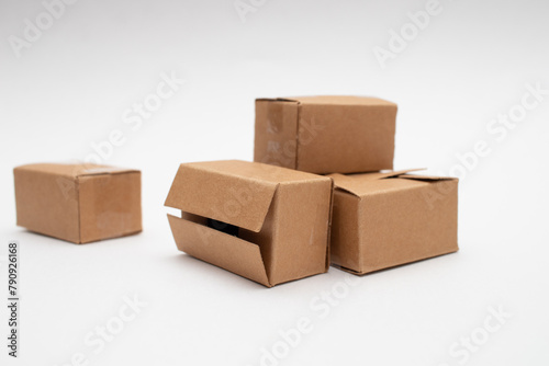 Stack of cardboard boxes delivery service