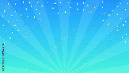 おしゃれな集中線と紙吹雪の背景素材 - セールやイベントのイメージ背景素材- 16:9