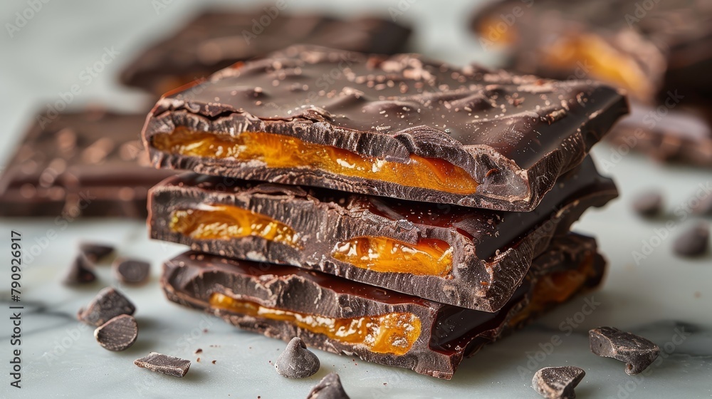  caramels and chocolate chips nearby