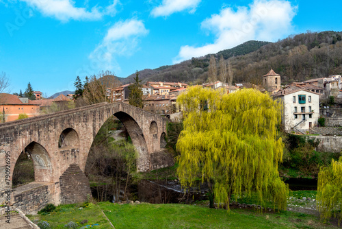 Pont vell in the village of Sant Joan de les Abadesses in Spain. photo