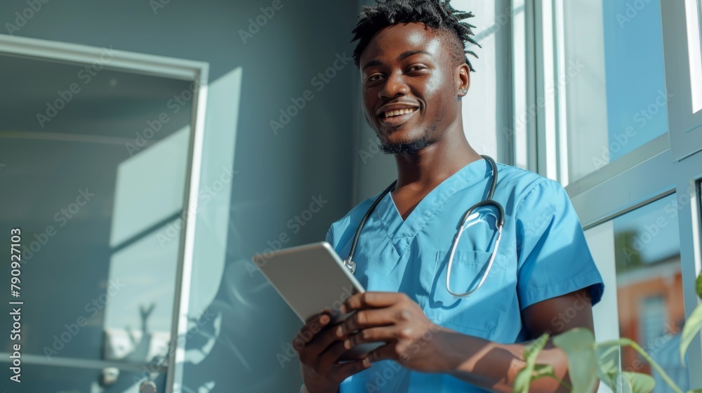 Confident Healthcare Professional with Tablet