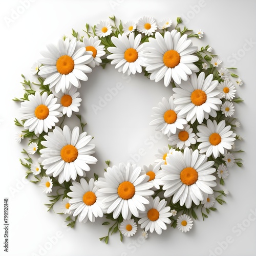 Beautiful flowers wreath on white background  © GhulamAsghar
