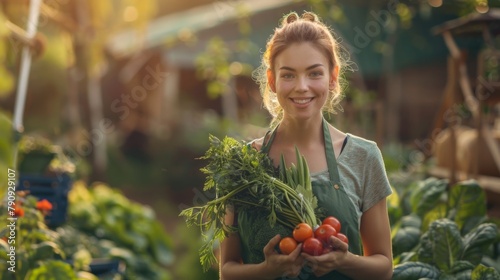 A Gardener with Fresh Produce photo