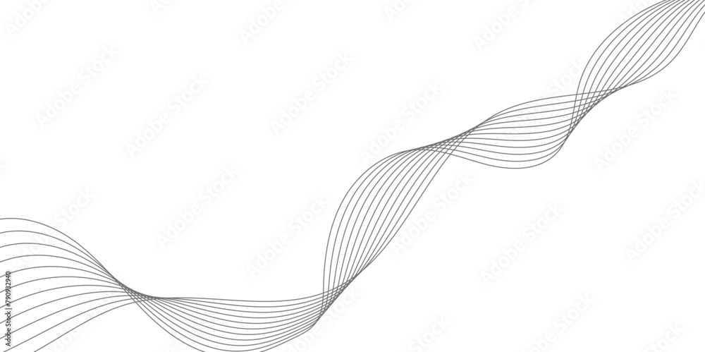 Abstract blue and white background with a glowing abstract wave. Background lines wave abstract stripe design. Vector illustration. Elegant wavy vector background.