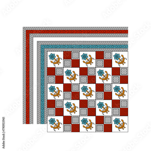 bedsheet design digital art use hand work and digital printing
