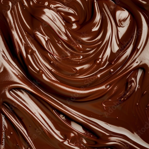Melted Chocolate Seamless Pattern, Cocoa Cream Waves Texture Tile, Smooth Chocolate Background