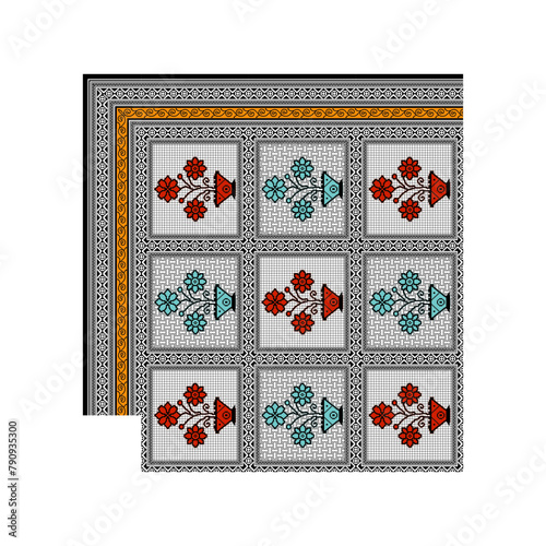 bedsheet design digital art use hand work and digital printing
