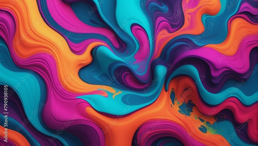 Neon dreamscape, Vibrant colors merge in a fluid pattern in this abstract backdrop.