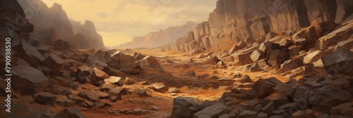 Canyon Landscape with Rock Formation. Rugged Beauty Of Natural Landscape. Generative AI