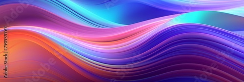 Abstract Colorful Wavy Lines on Smooth Background. Flow of Neon Colors in Abstract Pattern. Generative AI