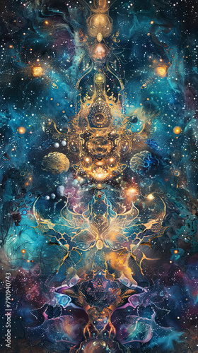 Interstellar Cosmic Ballet Celestial Tapestry © Digital