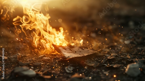  burning piece of paper crumbling into ashes, emphasizing the passage of time and the inevitability of change. 