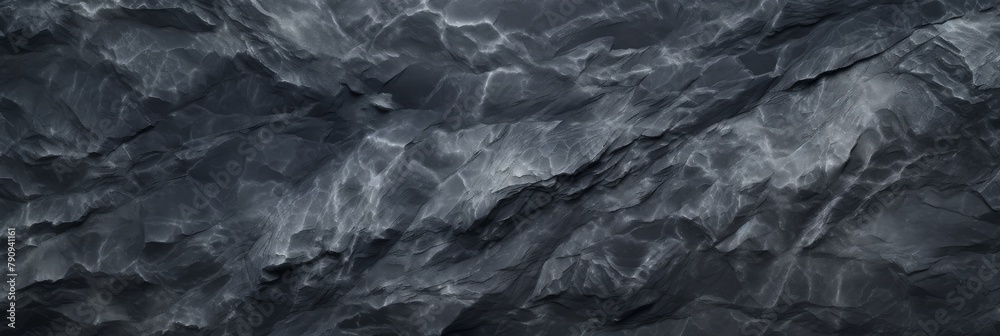 Close-Up Of Dark Abstract Rocky Surface. Jagged Rock Formation In Black And Grey Tones. Generative AI Close-Up Of Dark Abstract Rocky Surface. Jagged Rock Formation In Black And Grey Tones. Generative AI