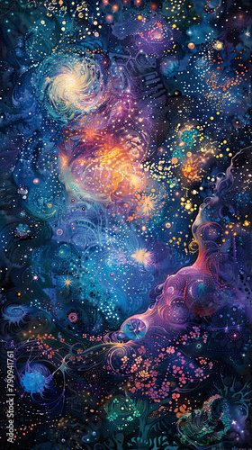 Interstellar Cosmic Ballet Celestial Tapestry © Digital