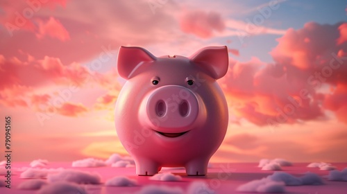 Animated story of a piggy banks adventure across various financial landscapes encountering risks and opportunities