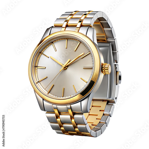 Elegant two-tone watch with golden details and sleek design