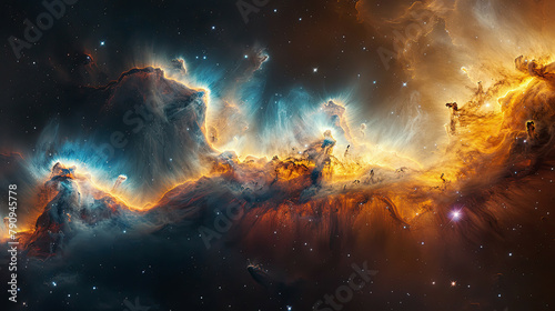 Radiant Nebula Cosmic Palette © Digital