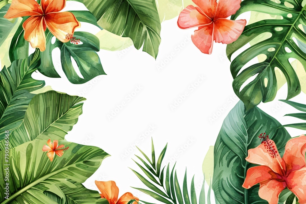 Fototapeta premium Botanical Watercolor Illustration Background