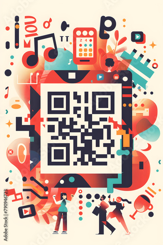 Innovative QR Code Depicting Access to an Extravagant Festive Gathering