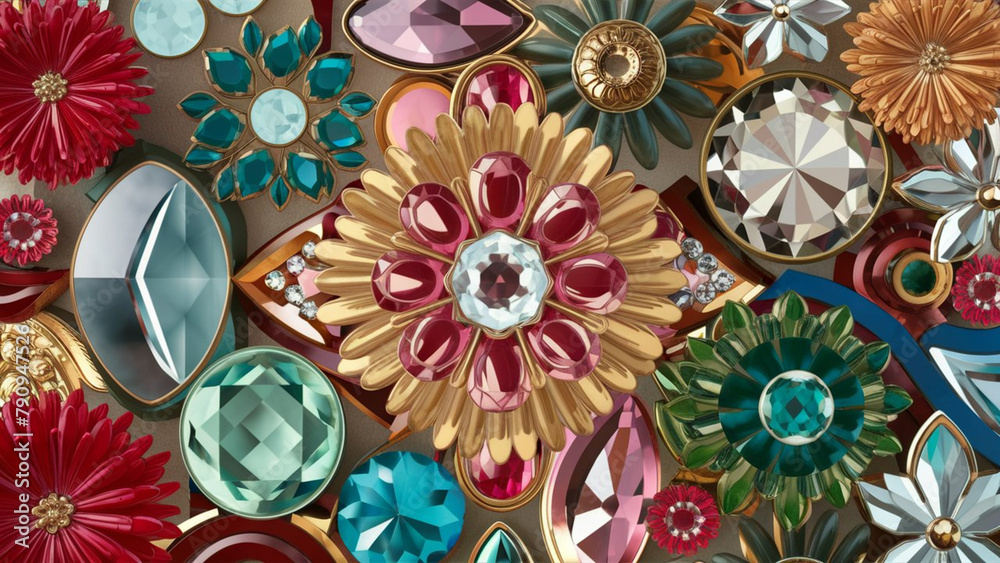 3D illustration of a wall mural. Refined and elegant floral details with a harmonious blend of classic and modern elements.