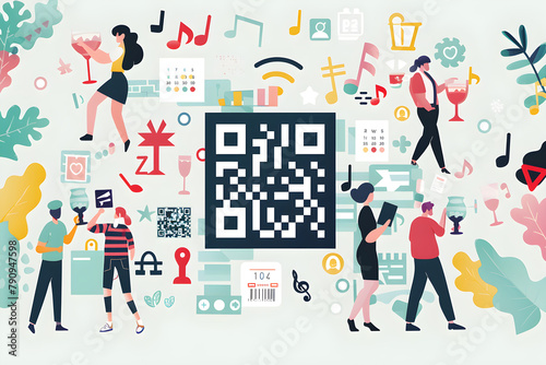 Innovative QR Code Depicting Access to an Extravagant Festive Gathering