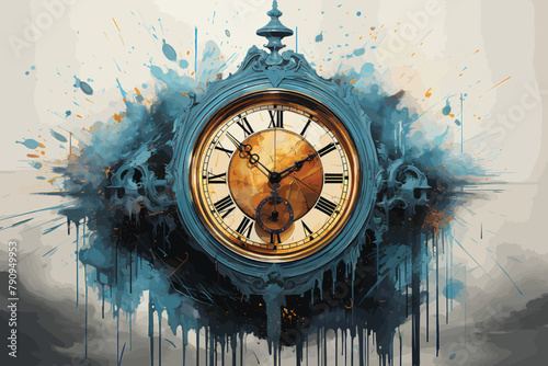 Classic compass on natural wooden background with birch bark texture