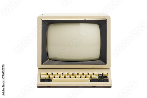 Old vintage monitor isolated on white background © Andsx