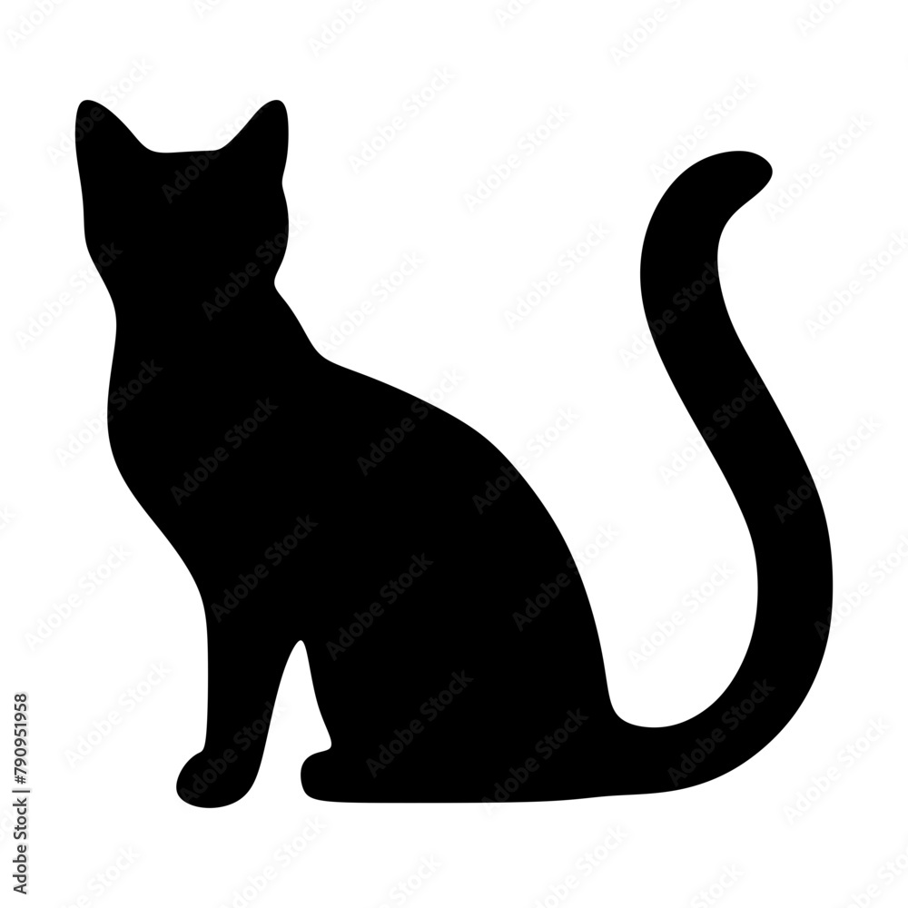 Cat silhouette icon, vector black cat minimal shape kitty clip art in glyph pictogram illustration Cat silhouette icon, vector black cat minimal shape kitty clip art in glyph pictogram illustration