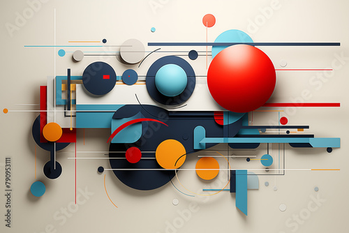 Illustration of a fascinating world of abstract geometries through bold and striking artworks. Playing with shapes, lines, patterns, color gradients, and textures to add depth to the graphic designs.