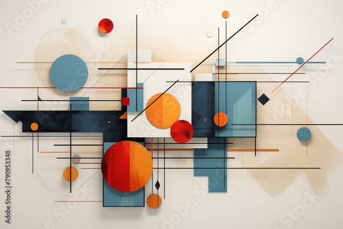 Illustration of a fascinating world of abstract geometries through bold and striking artworks. Playing with shapes, lines, patterns, color gradients, and textures to add depth to the graphic designs.