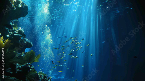 Underwater lights create an enchanting ambiance in the deep © umair