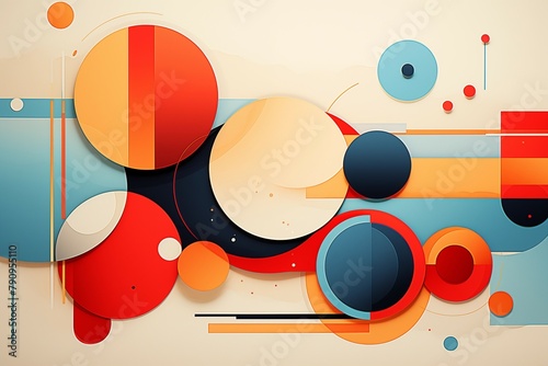Illustration of a fascinating world of abstract geometries through bold and striking artworks. Playing with shapes, lines, patterns, color gradients, and textures to add depth to the graphic designs.
