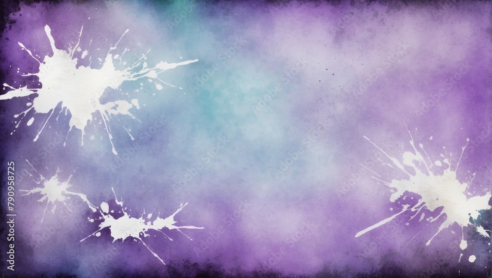 Purple-Toned Background Featuring Texture and Distressed Vintage Grunge with Watercolor Stains.