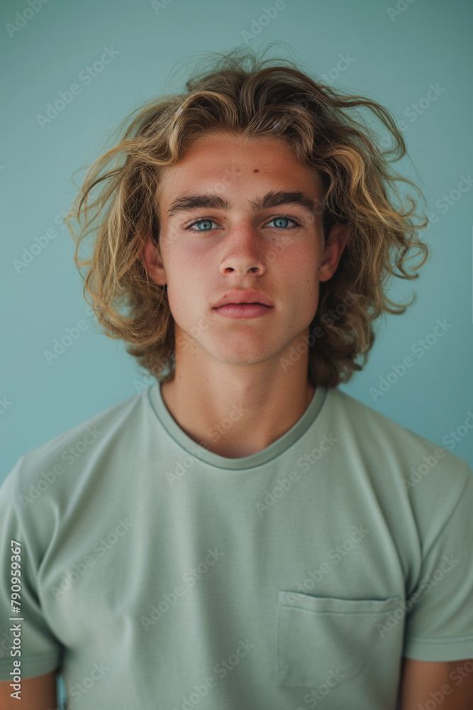 portrait of 20 year old blond young man portrait of 20 year old blond young man