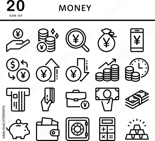 お金　日本円　アイコンセット
