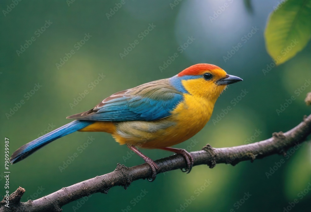 A colorful bird sits on a branch in the forest.Vivid Birdlife: 8K Ultra-HD Photography
A colorful bird sits on a branch in the forest.Vivid Birdlife: 8K Ultra-HD Photography