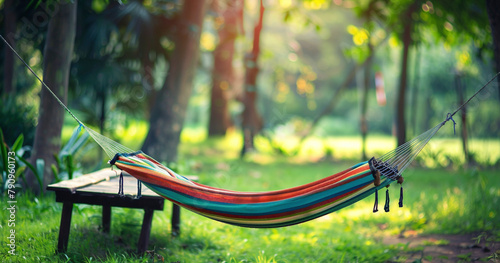 Colorful Hammock in Sunny Garden