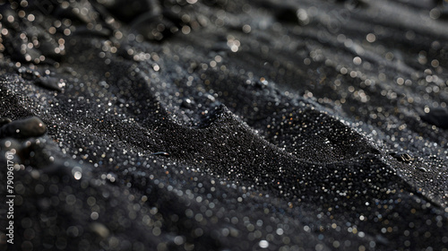 Close-Up of Black Sand Texture