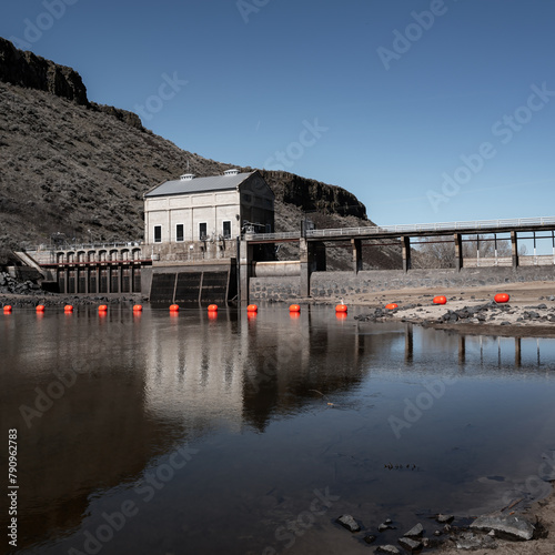 Low water behind diversion Dam on the Boise River