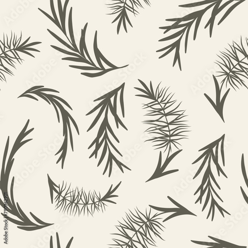 Flat vector tea tree branches background