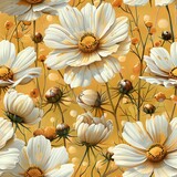 Beautiful Watercolor Blooms with Soft White Petals and Dusty Yellow Centers