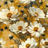 Watercolor Floral Design with Soft White Petals and Yellow Centers