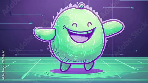 A kiwi fruit with a kiwis fuzzy skin and a kiwis bright green color becomes a beloved mascot for a local sports team photo
