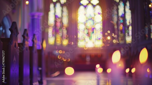 Spiritual Light in Church Interior. Generative ai