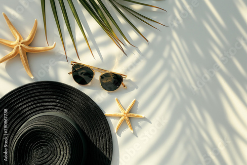 Summer Holiday Background with Sunglasses