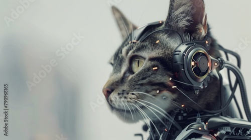 Ciborg gato robot, ia photo