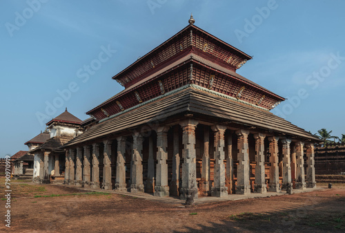 Saavira Kambada or Tribhuvana Tilaka Kudamani is a basadi or Jain temple famous for its 1000 pillars in Moudabidri, Karnataka, India photo